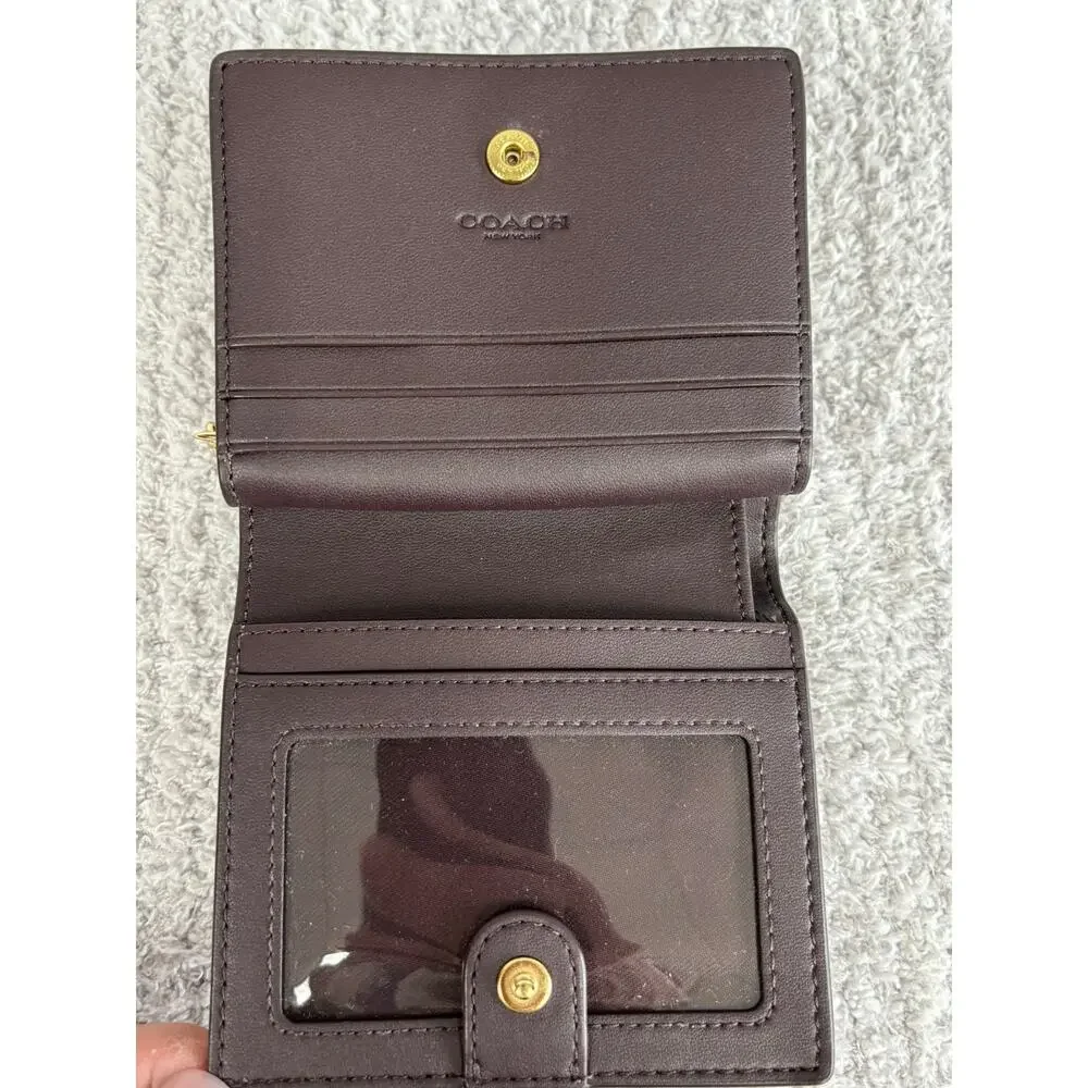 Coach Brown Leather Bifold Snap Wallet J2330 #76935 - Picture 7 of 8